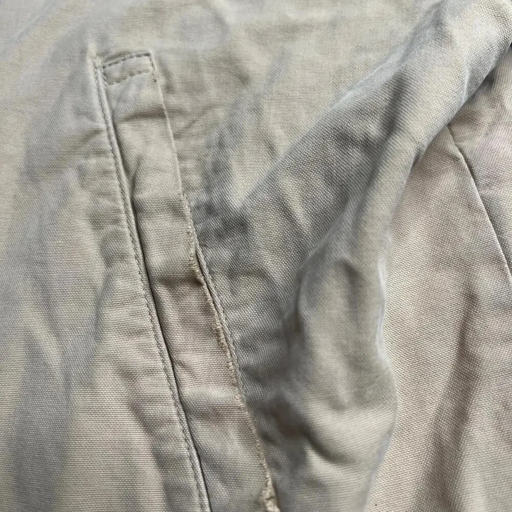 90s vintage Ralph Lauren Beige Harrington Jacket Men’s XL Zip Front‎ Ribbed Trim